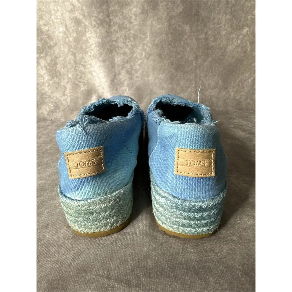 Women's Shoes TOMS VALENCIA Slip On Platform Espadrilles 10019798 LIGHT BLUE Sz8